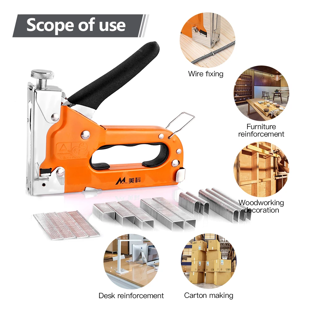 3 In 1 Stapler Nail Gun Staple Gun Nailer Furniture Tool Wood Frame Stapler Stainless Steel Code Nail Hand Tool 600pc Staples