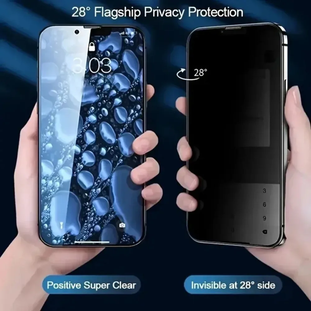 Фото Комплект из 3 защитных стекол Anti Spy для iPhone 17, 16, 15 Pro Max, 17e, 16e, Air, 15, 14 Plus, 13, 12, 11 Pro с установкой без пыли №5