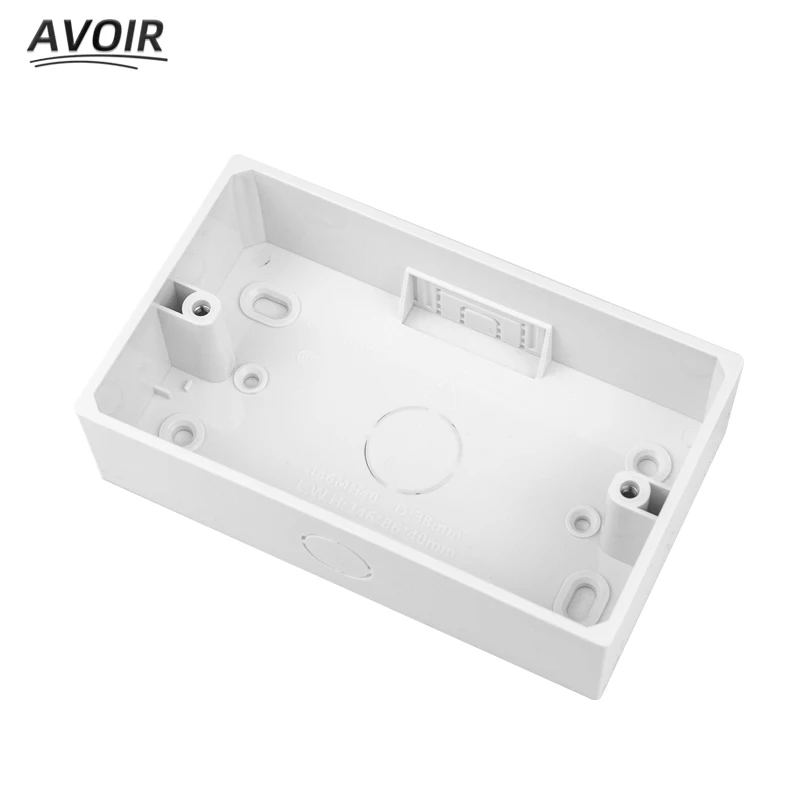 

Avoir White 146 Type Wall External Mounting Socket Switch Box Surface Installation Junction Wire Back Boxes Plastic 146mm*86mm