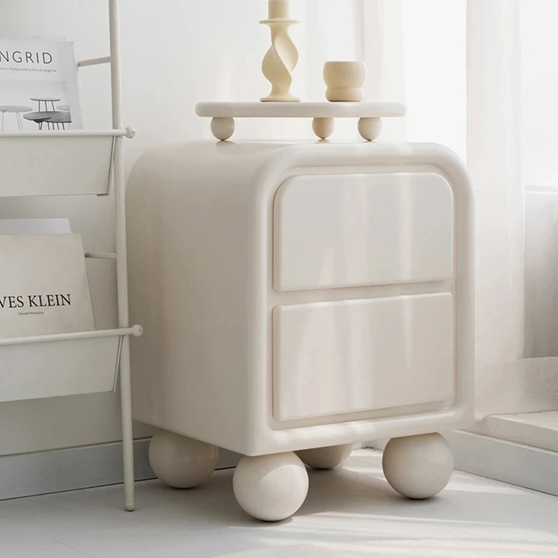 Белая ночная тумбочка в скандинавском стиле современный угловой прикроватный