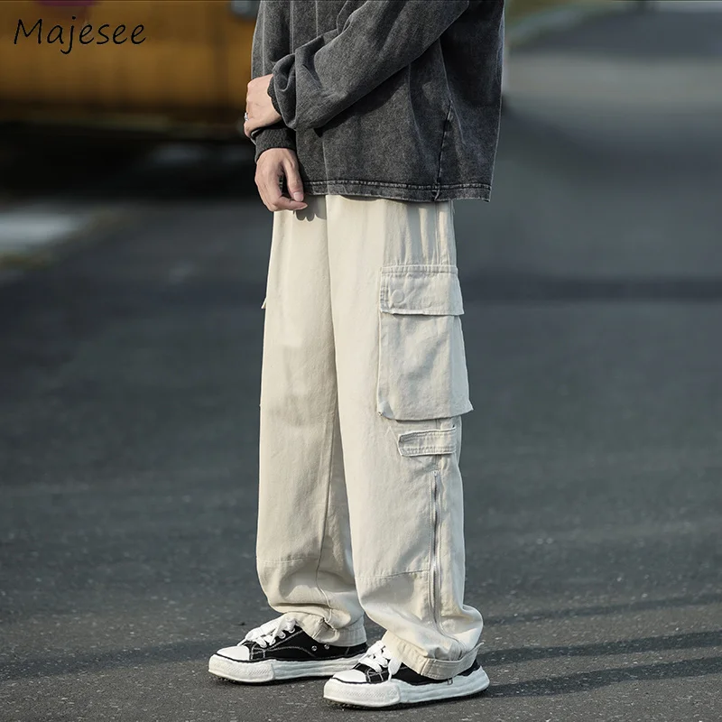 

Pants Men Japanese Fashion Baggy Cargo Trousers Handsome Design Streetwear Big Pockets Casual Pantalones Hip Hop Teens All-match
