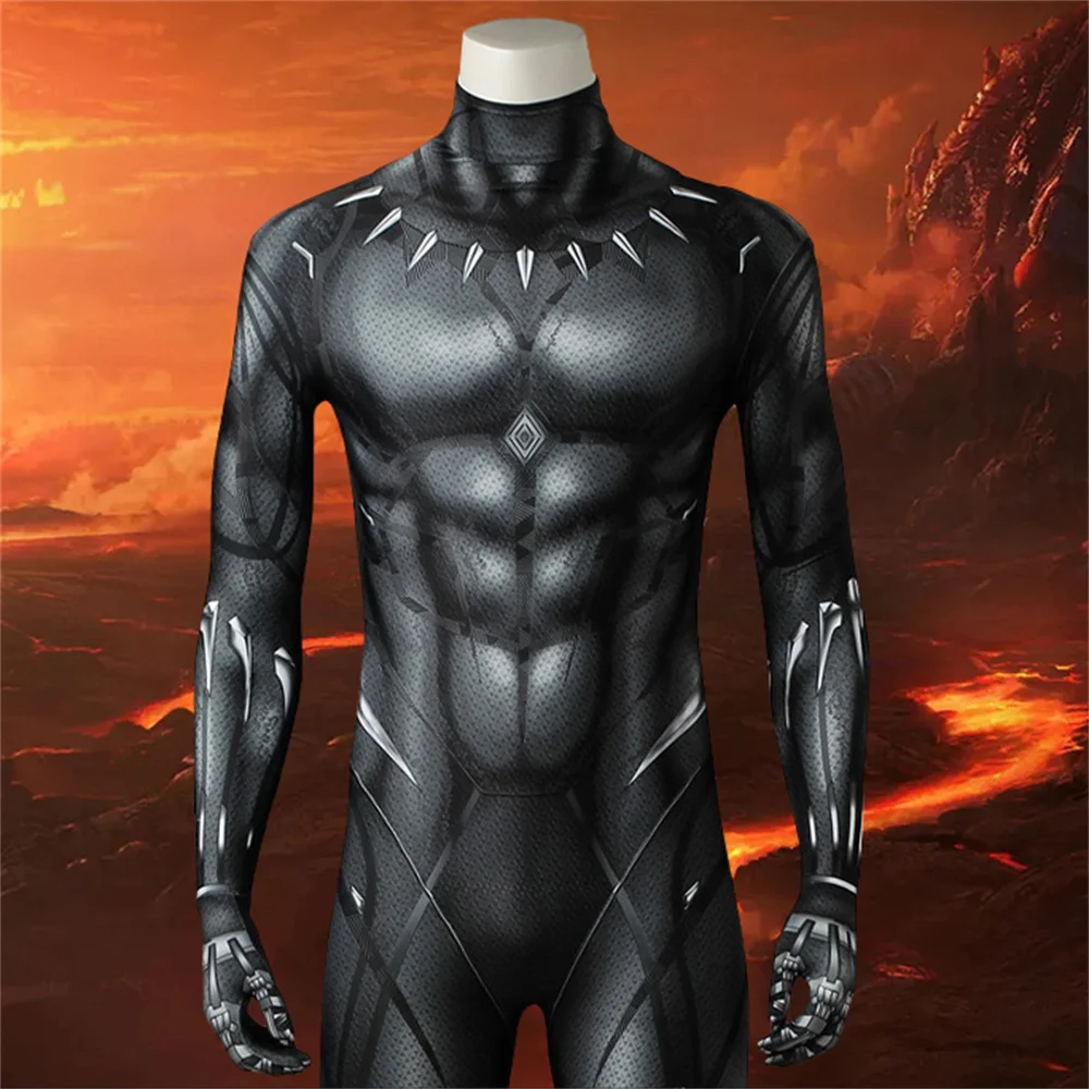 

Black Wakanda Panther T'Challa Cosplay TChalla Jumpsuit Bodysuit Costume Panther Outfits IN STOCK