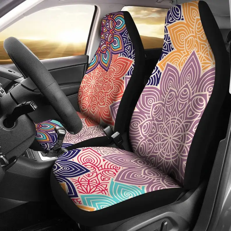 

Colorful Floral Mandalas Car Seat Covers Pair, 2 Front Seat Covers, Car Seat Covers, Car Seat Protector, Car Accessory, Mandalas