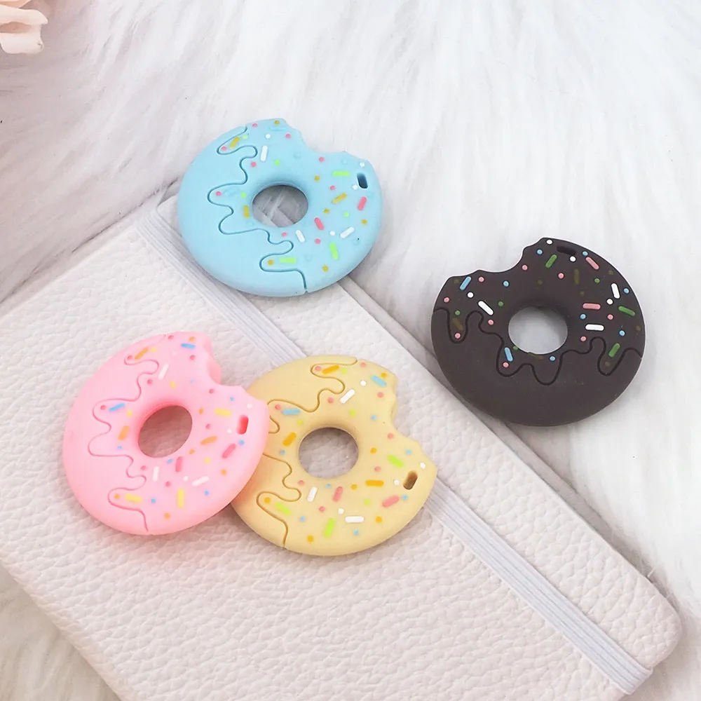 

1pcs Donuts Silicone Teether Food Grade BPA Free Baby Teething Toys Gift For Babies Newborn Chewing Nursing Molar Pacifier