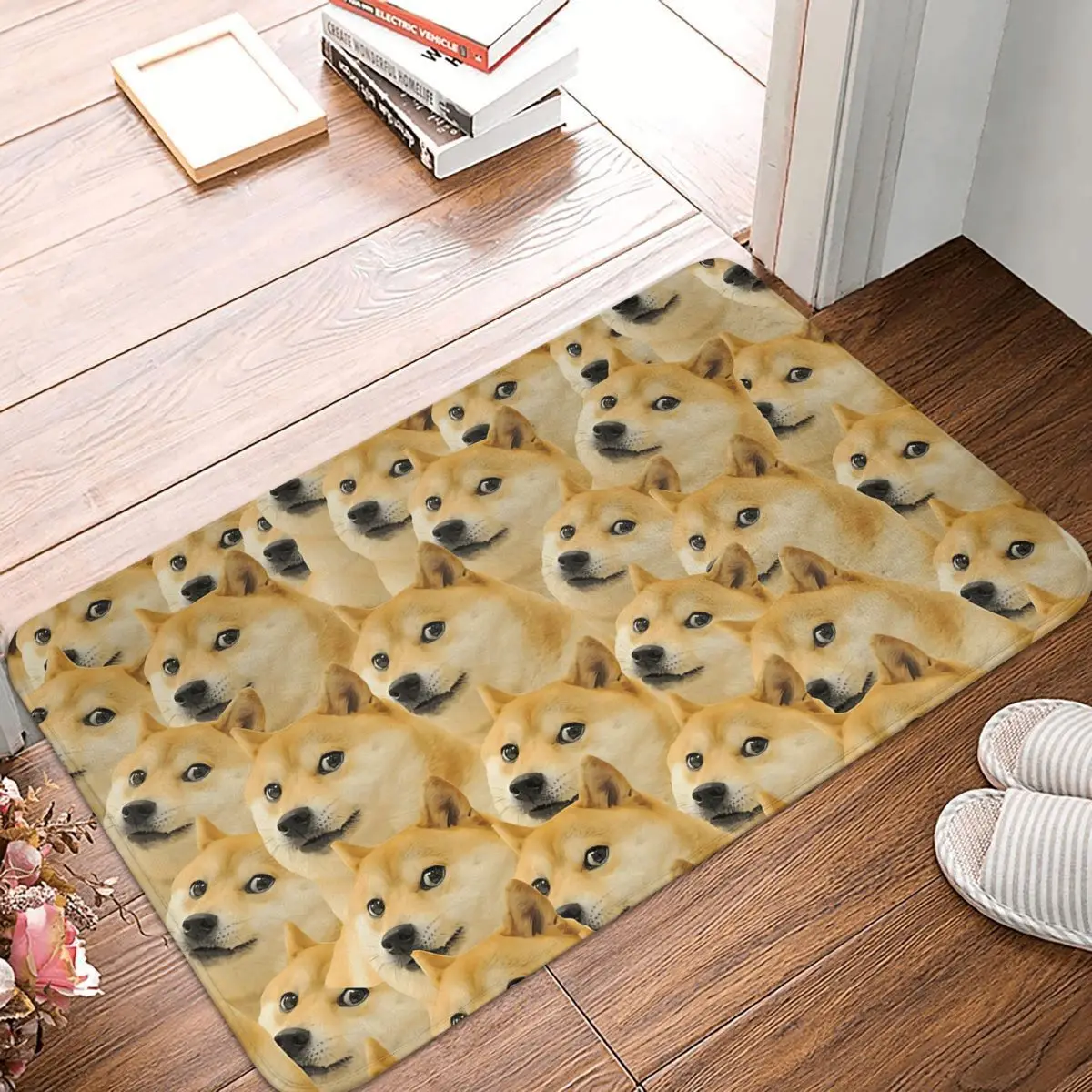

Doge WOW Pattern Shiba Inu Doggo Dog Meme Doormat Rug carpet Mat Footpad Bath mat Non-slip durable Washable