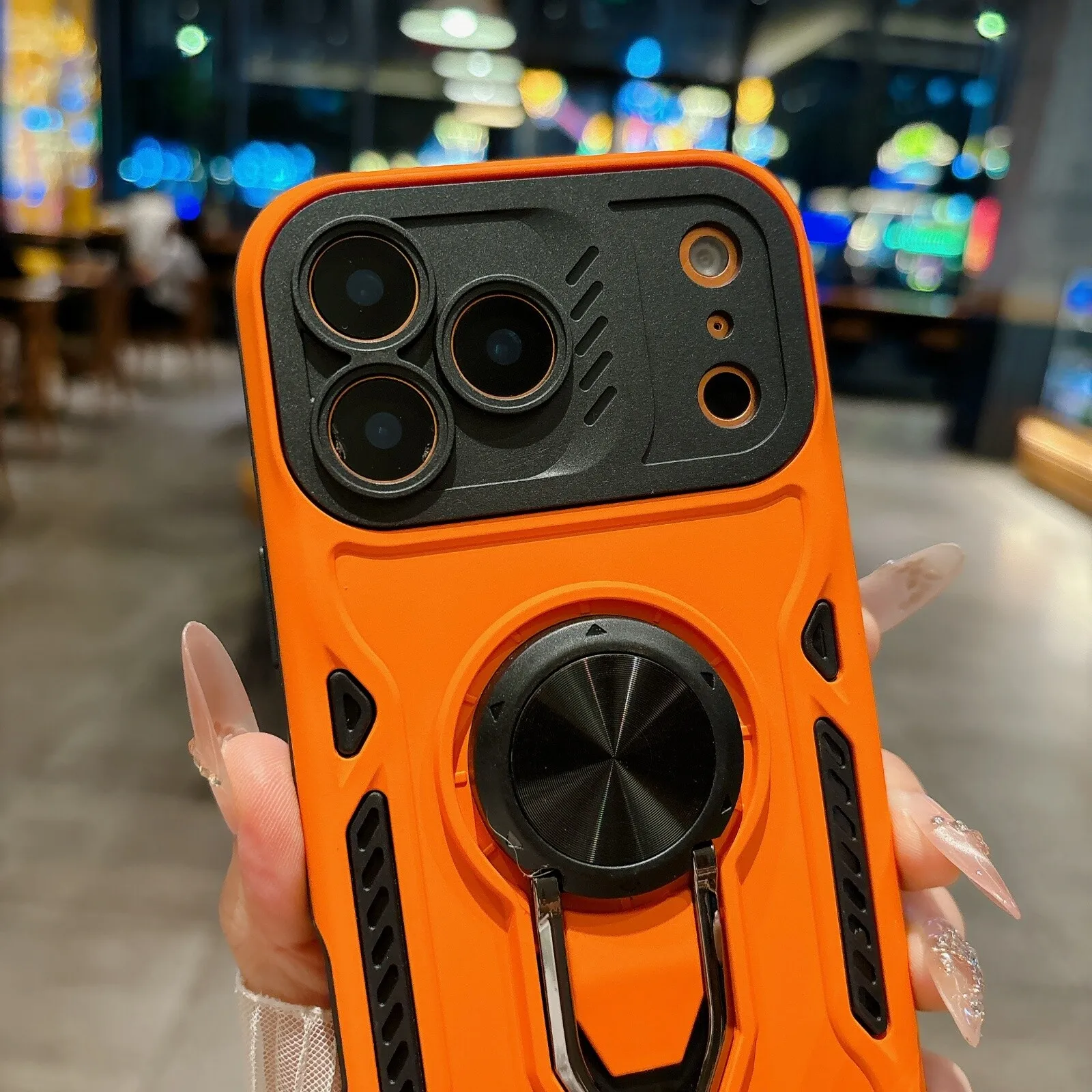 Фото Роскошный чехол-держатель для iPhone 18 Pro Max 17 16 Plus 15 14 13 12 11 с кольцом, ударопрочный, тонкий, со скрытой подставкой №4