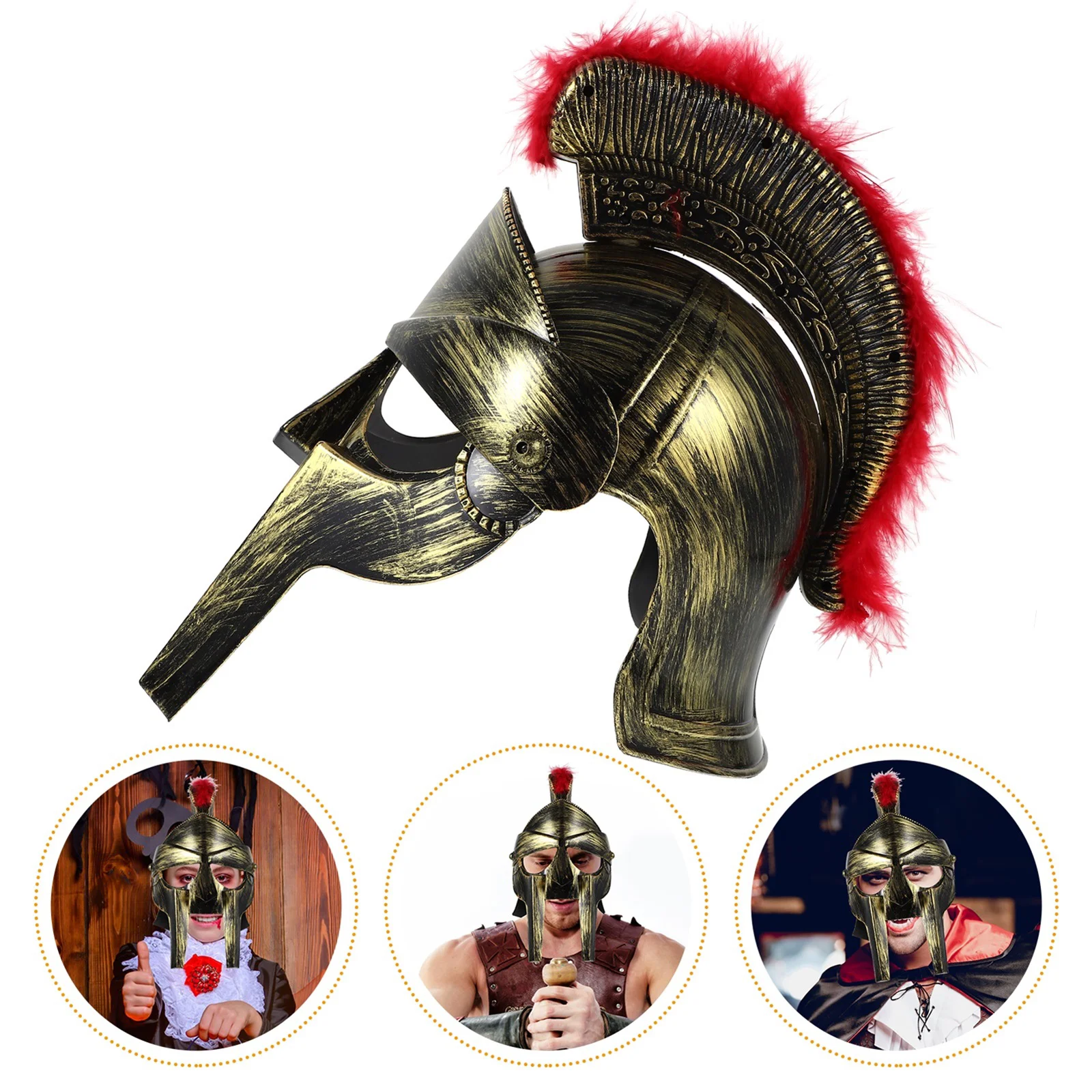 

Samurai Hat Men Roman Gladiator Middle Ages Props Adults Soldier Costume Plastic Holiday Party Headgear Novelty