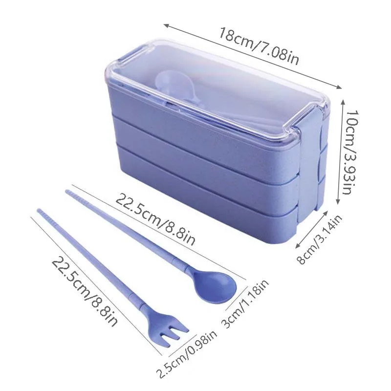 

Healthy Box 900ml 3 Material Straw Microwave Wheat Storage Container Bento Boxes Food Dinnerware Lunchbox Lunch Layer