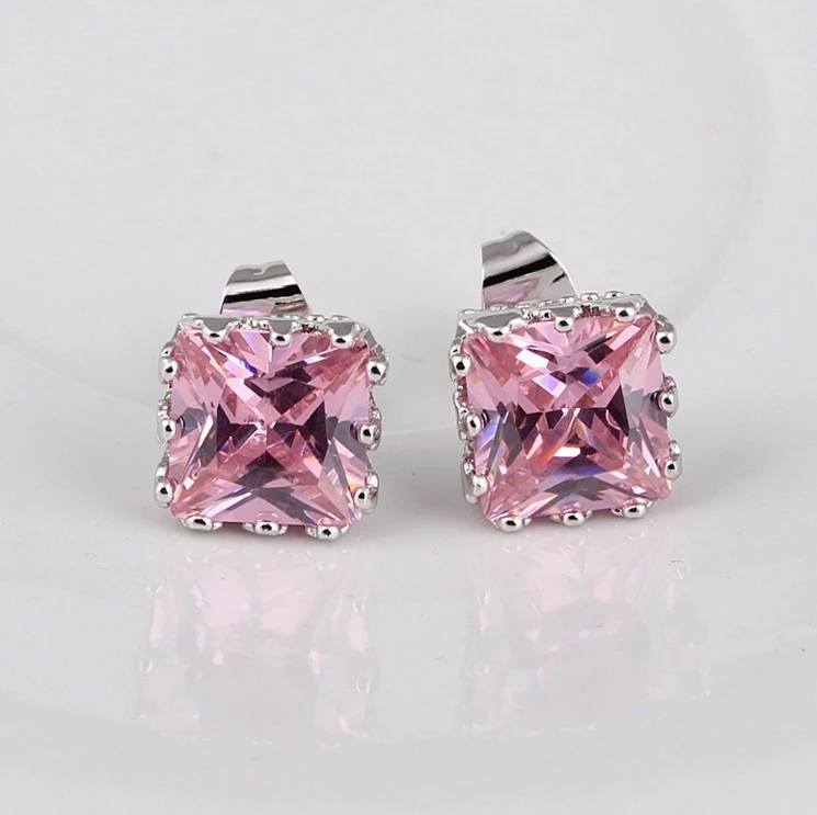 

ANGLANG Classic Pink Cubic Zircon Earrings Meaningful Anniversary Present Vintage Party Accessories Wholesale Lots&Bulk Earrings