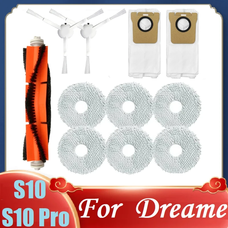 

Main Side Brush Mop Cloth Dust Bag For Dreame S10/S10 Pro Robot Vacuum Cleaner Replacement Parts