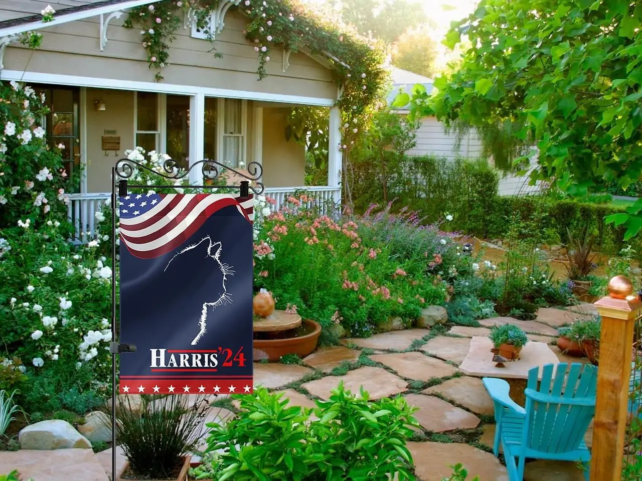 Детский кот женский садовый флаг Kamalas 12x18 дюймов президент Камалы Харриса 2024