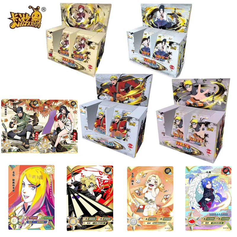 

Newest KAYOU Anime Naruto Fight of Chapter series Collection Game Cards Gift Box Full Set Anime Cards boy's Gift