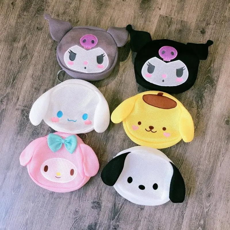 

Милый Sanrio Kuromi My Melody Cinnamoroll помпон пурин мультяшный мешок для стирки с мелкой сеткой антидеформирующие сетчатые карманы для хранения