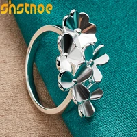 925 sterling silver flower ring for women engagement wedding charm fashion party jewelry valentines day gift