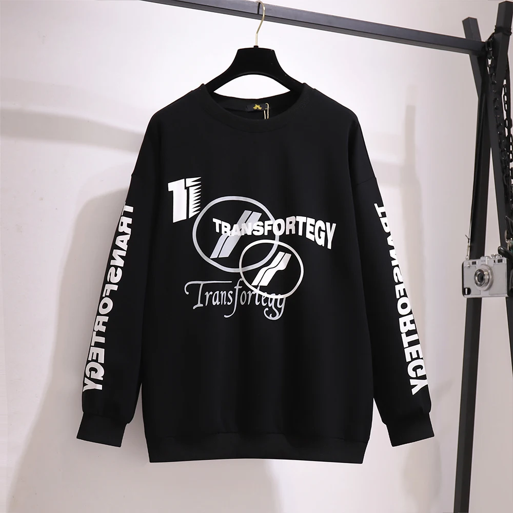 Женская Толстовка Больших Размеров Повседневная Хлопковая Полиэстеровая Смесь