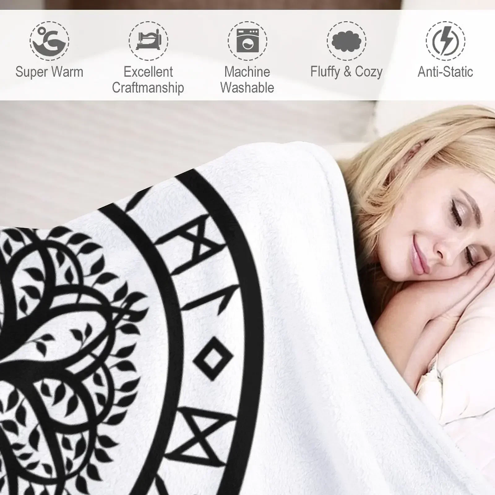 Yggdrasil /// Рунический круг (вариант I) Плед Диван Свободные теплые зимние одеяла