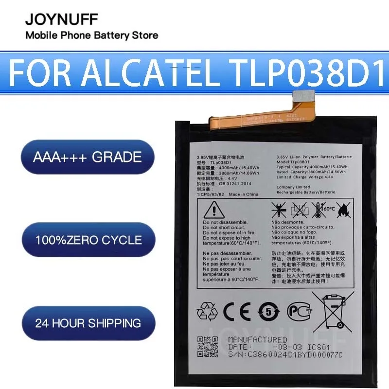 

New Battery High Quality 0 Cycles Compatible TLP038D1 TLP038DA For Alcatel 1S2020 TCL 10L Replacement Sufficient Batteries+tools