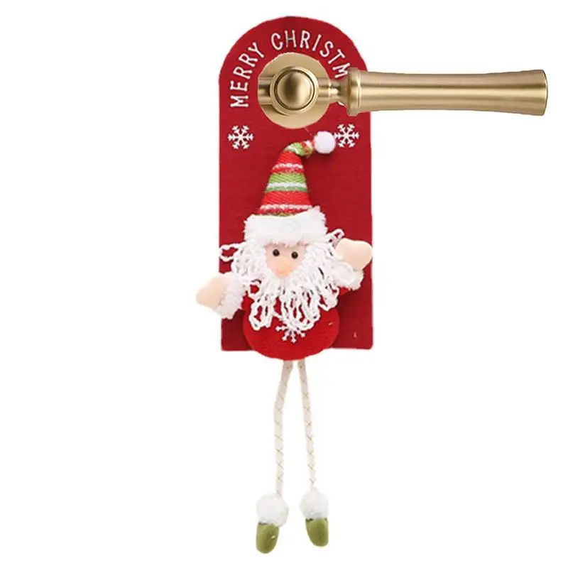 

Рождественское украшение для дверной ручки, Рождественское украшение для дверной ручки с оленем, снеговиком, Санта-Клаусом, мягкая кукла дл...