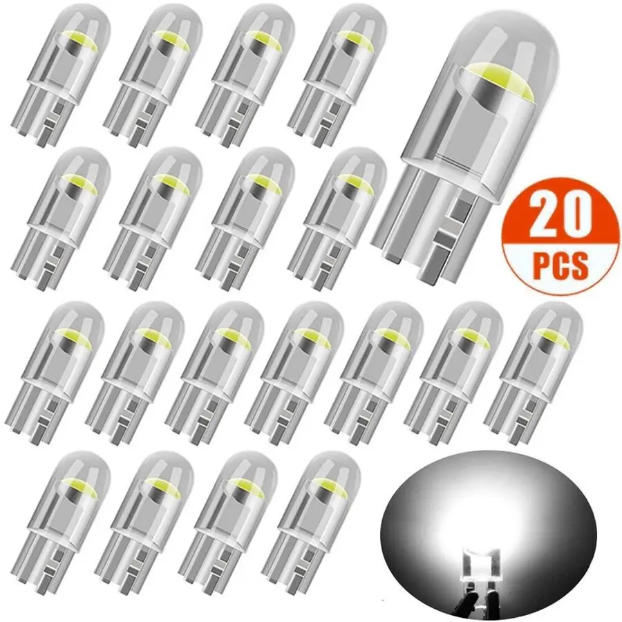 

20pcs T10 194 168 W5W 2825 COB LED License Plate Interior Light Bulbs 6000K Whit