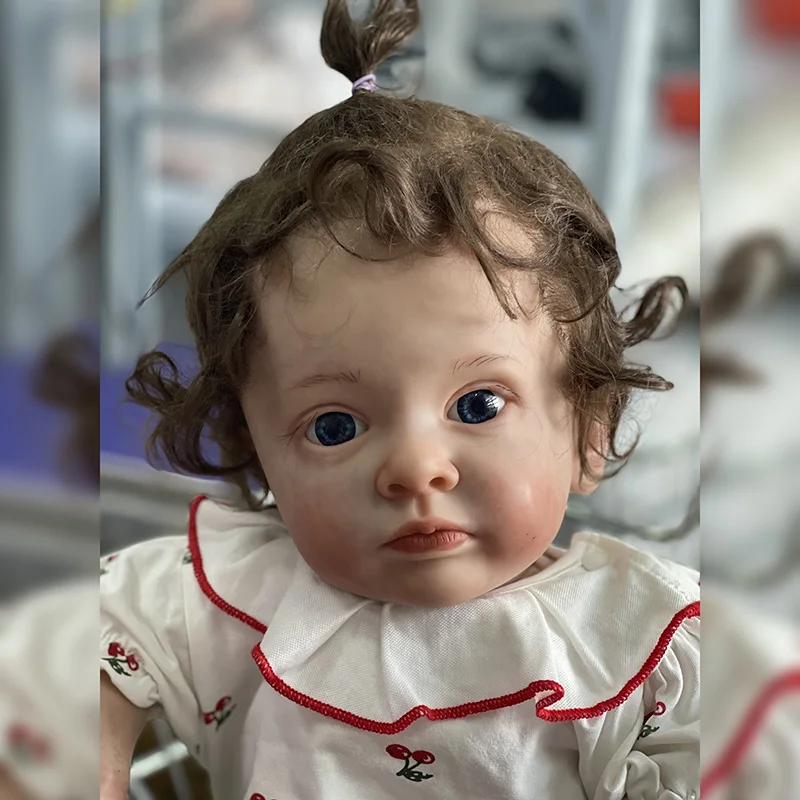 

58cm Reborn Doll Tutti Toddler Girl with Rooted Hair Genesis Paint High Quality 3D Skin Multiple Layers Painting Visible Vein