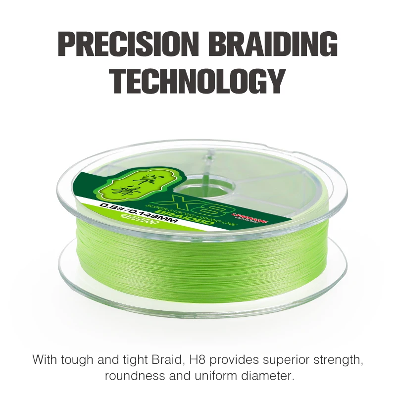 Фото Леска для рыбалки TSURINOYA Ultra-long Casting PE, 150 м, 100 м, 8-жильная плетеная, 14-40LB, гладкая, высокочувствительная, мультифиламентная. №5