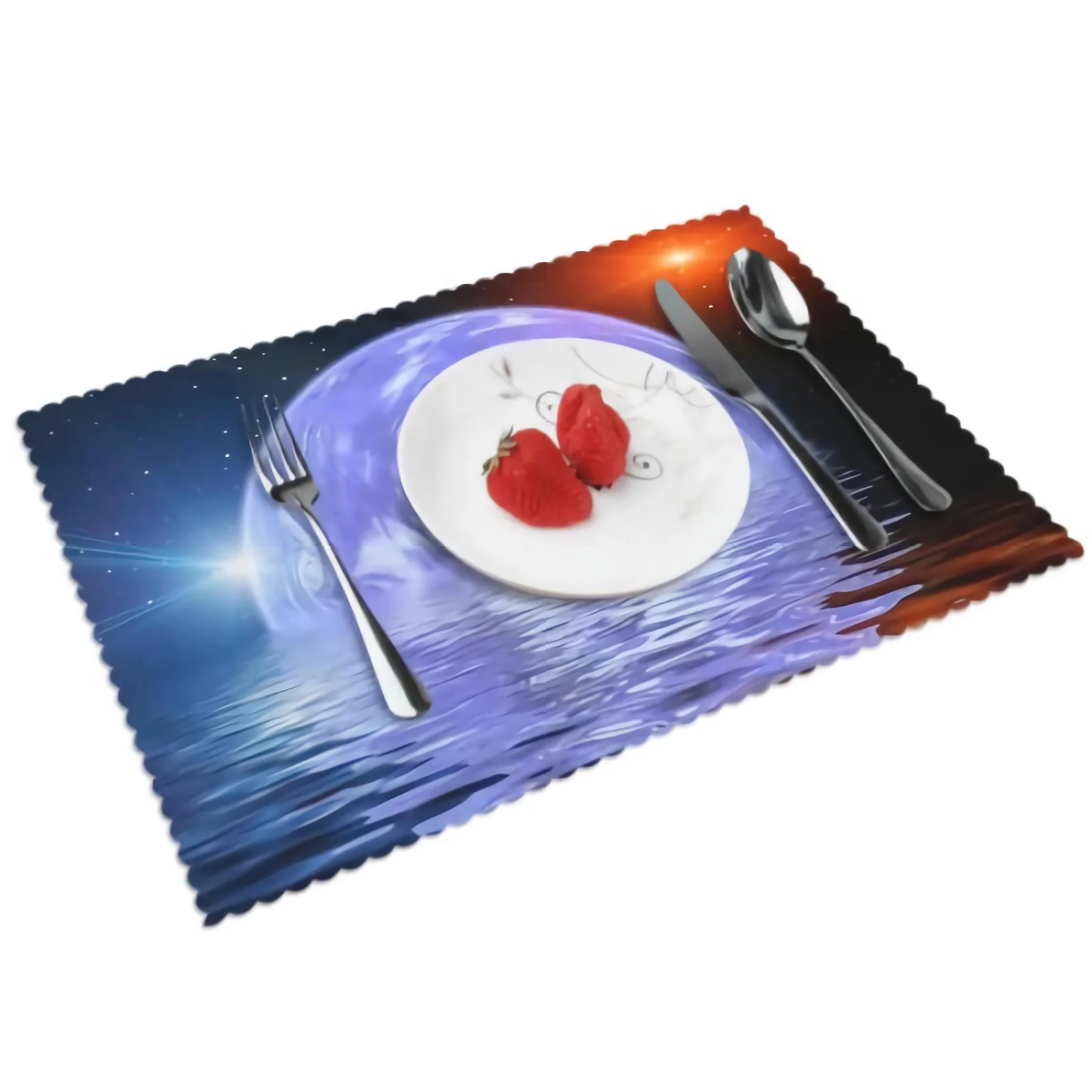 

Sea And Cosmos Placemats for Dining Table Set of 4 Resistant Washable Place Mat Sea And Cosmos Polyester Kitchen One Size