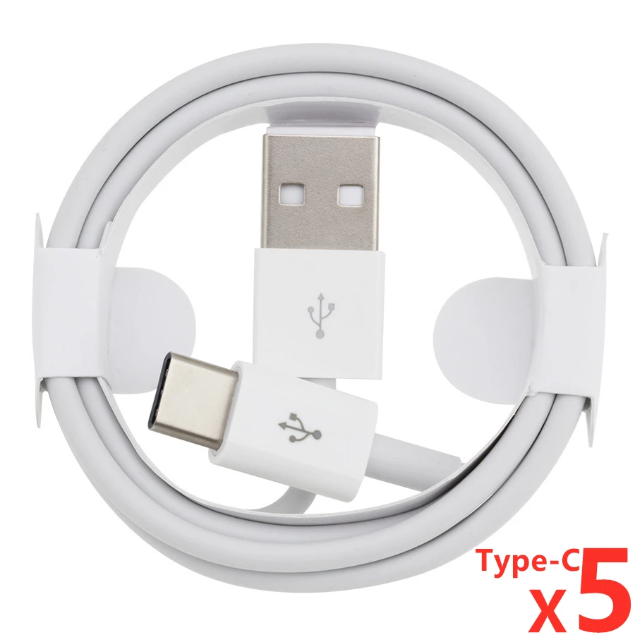 

5 шт./лот 1 м/3 фута TPE USB Type C зарядный кабель для Samsung S20 S9 S8 Xiaomi Huawei P30 Pro Быстрая зарядка стандарта USB Type-C