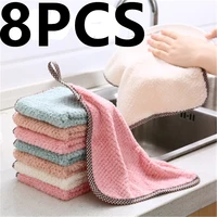 soft microfiber kitchen towels super absorbent dish cloth anti grease wipping rags non stick oil household cleaning towel
