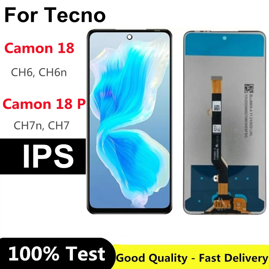 

6.8" For Tecno Camon 18 P 18P CH7 CH7n LCD Display Touch Screen Digitizer Replacement For Tecno Camon 18 LCD CH6 CH6n