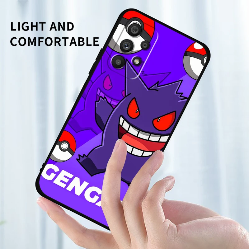 P-Pokemons G-Gengguis мультфильм для Samsung Note 20 10 Ultra Plus A31 A14 A12 A70 A34 A25 A04 A05 A15 A24 железная черная