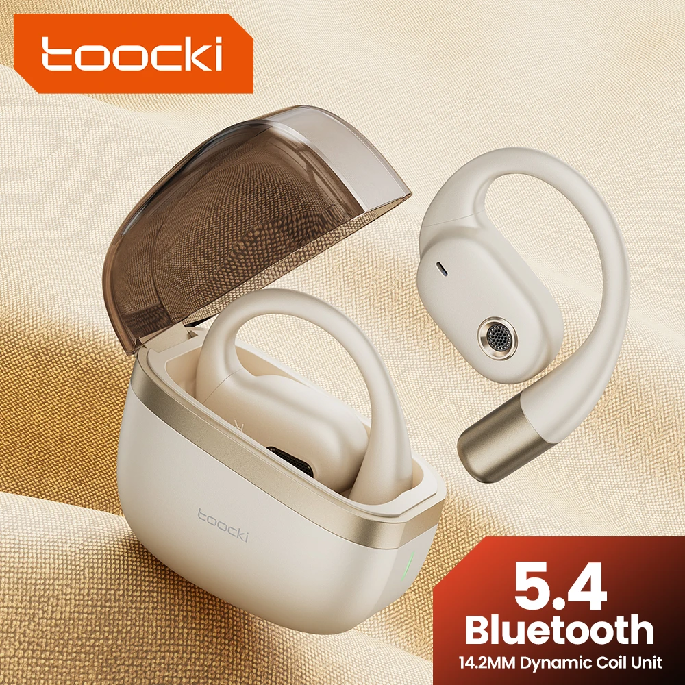 Toocki OWS 무선 이어폰 세미 인 이어 무선 헤드셋 Bluetooth 5.4 개방형 디자인 3D 스테레오 300mAh 헤드폰 야외 스포츠