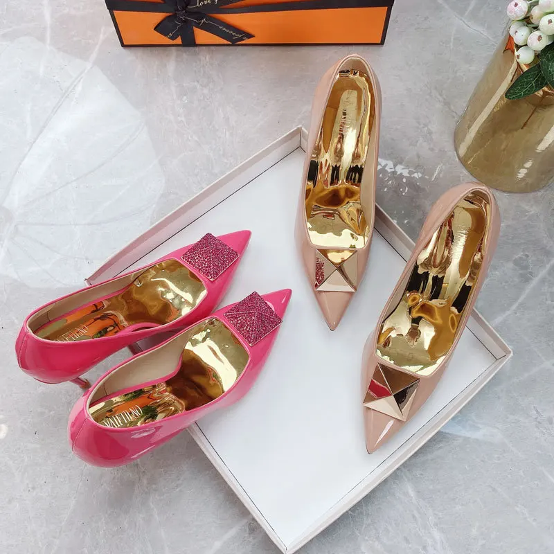 2023 Spring New Luxury Women's High Heels Fashion Rhinestone Pointed Women's Shoes Sexy Party Pumps Women's Wedding High Heels