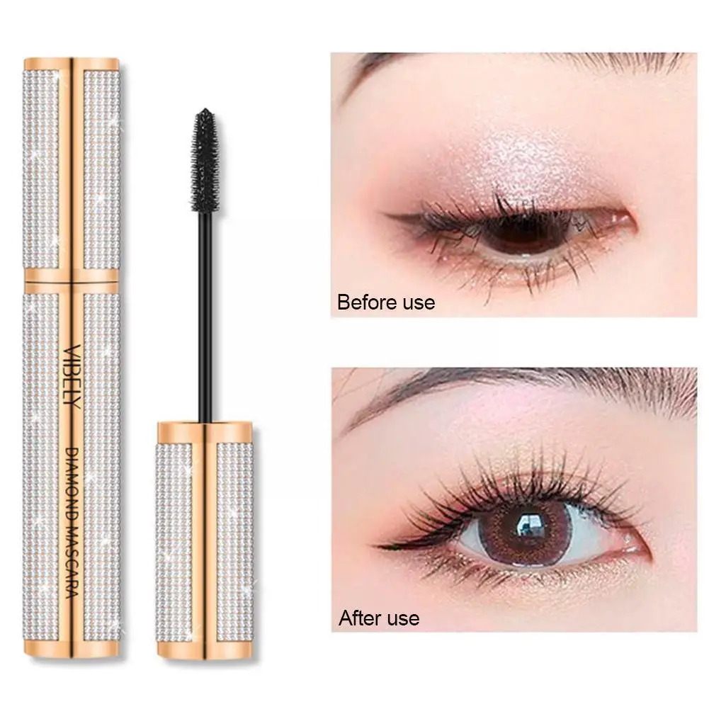 

Mascara Lengthens Eyelashes Waterproof Silk Women Fiber Mascara Long Cosmetics Makeup Extension Black Color Lash 4D Lasting V6E0