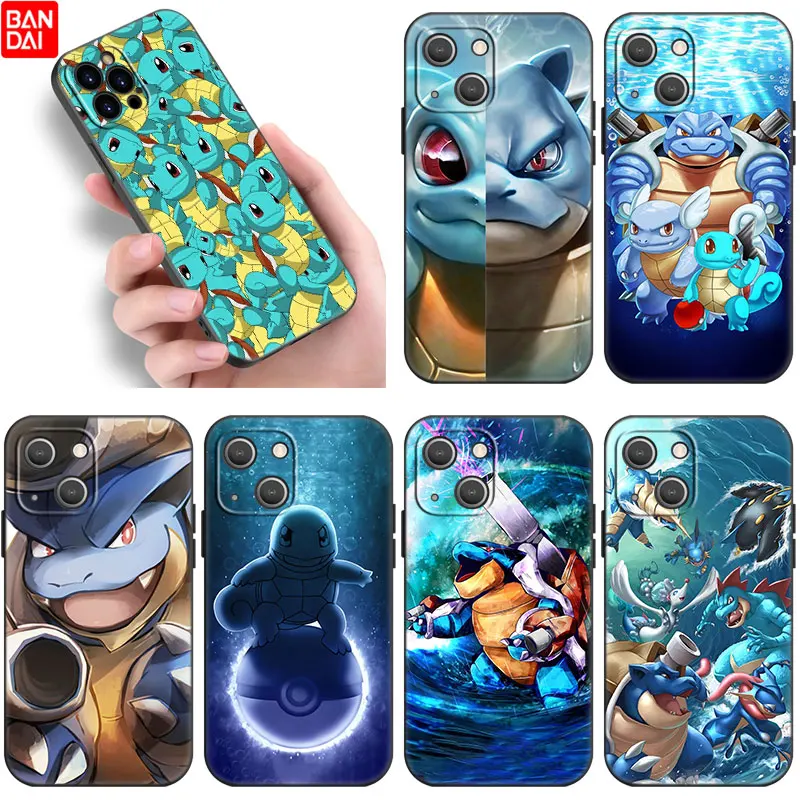 

Squirtle Pokemon Silicone Phone Case For Apple iPhone 11 12 13 Mini Pro 7 8 XR X XS MAX 6 6S Plus 5 5S SE 2020 Black Soft Cover