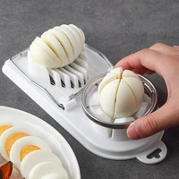 kitchen multi function egg cutter stainless steel manual preserved egg divider slicer knife flower shaped two in one eggs cutter