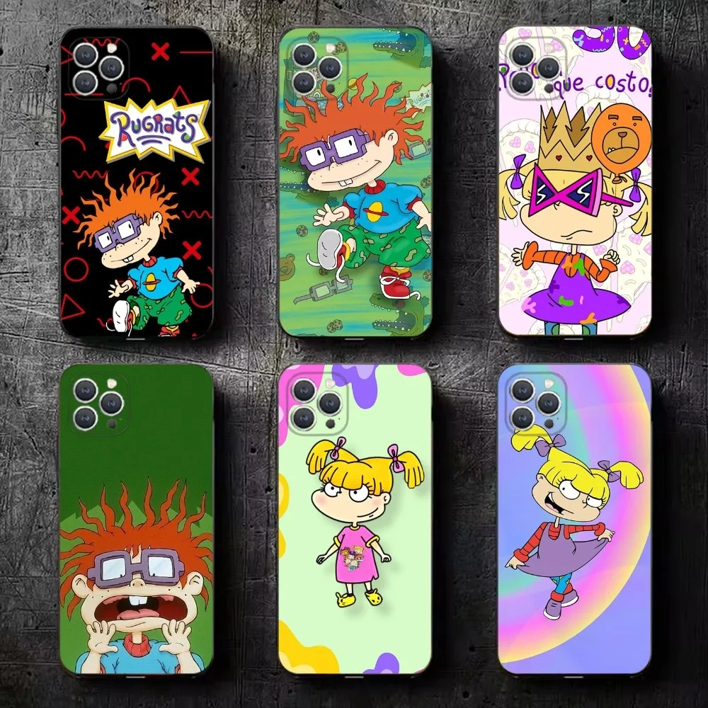 Забавный чехол для телефона R-Rugrats iPhone 16 15 14 13 12 11 Plus Pro Max XS X XR SE Mini 8 7 мягкий