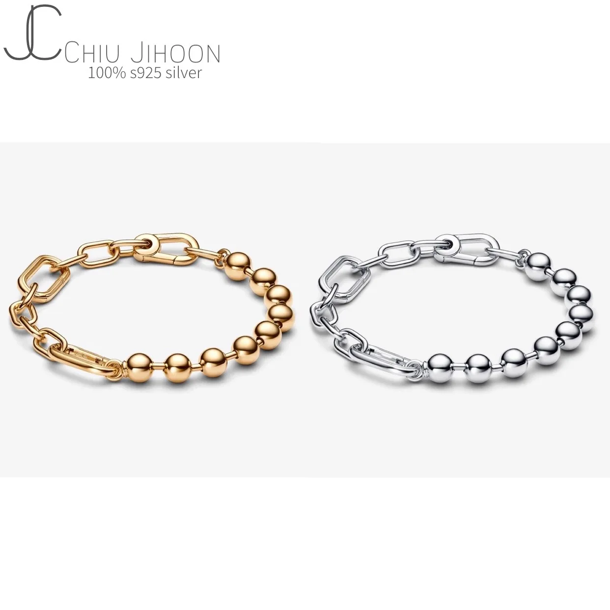 

Женские и мужские браслеты из серебра 925 пробы, с бусинами и паве