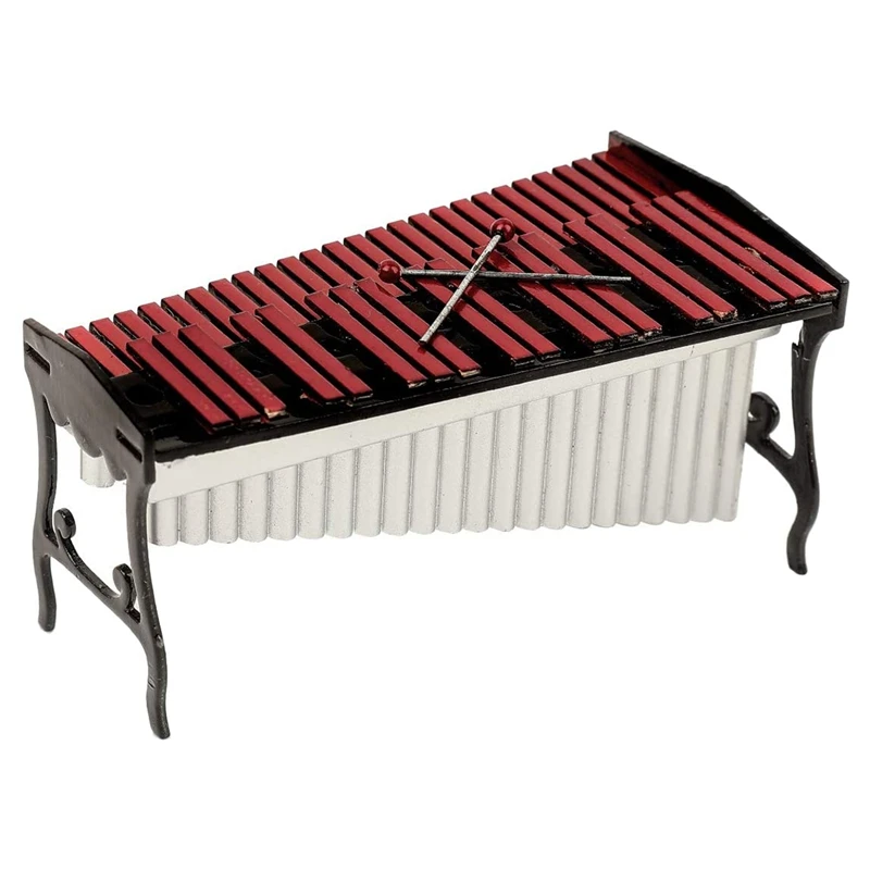 

12Cm Miniature Xylophone Percussion Model Mini Musical Instrument Model With Black Leather Box