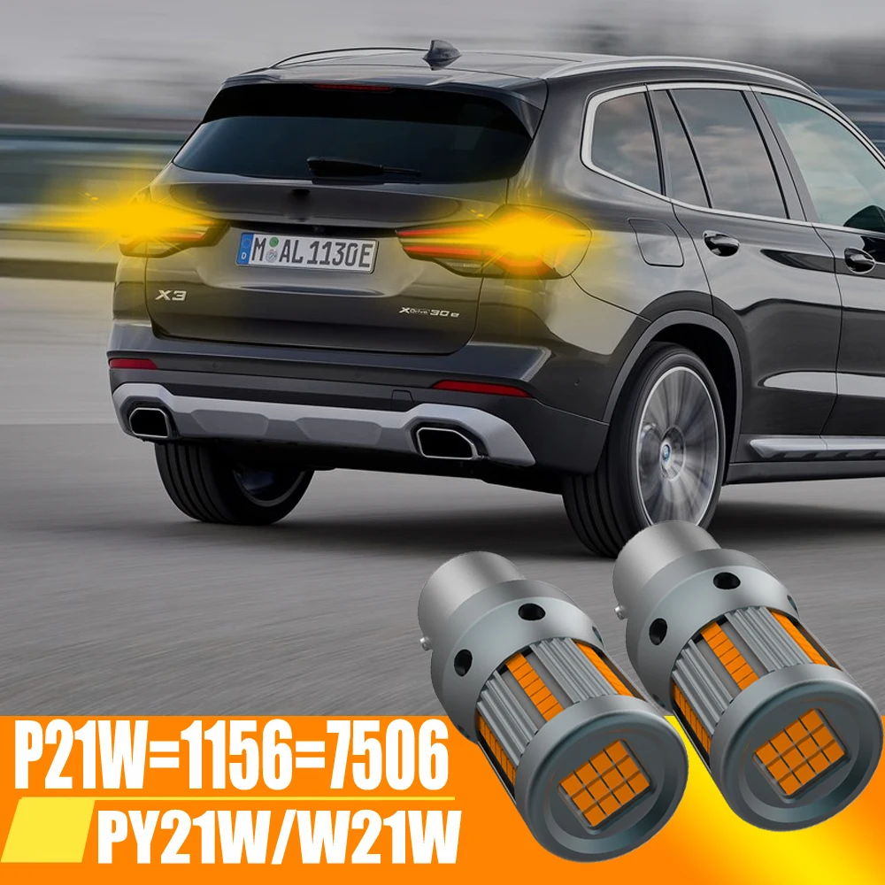 

2pcs 1156 BA15S P21W BAU15S PY21W T20 7440 Led Bulb Turn Signal Light Amber White Error Free For Bmw e46 e90 e39 f10 e87 e60 e92
