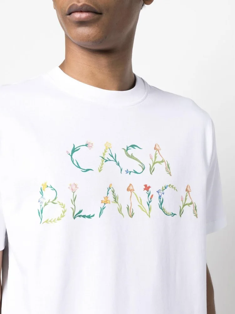 

Colorful Floral Letter CASABLANCA Print Logo T Shirt Men Women Cotton Short Sleeve High Quality TENNIS CLUB T-Shirt