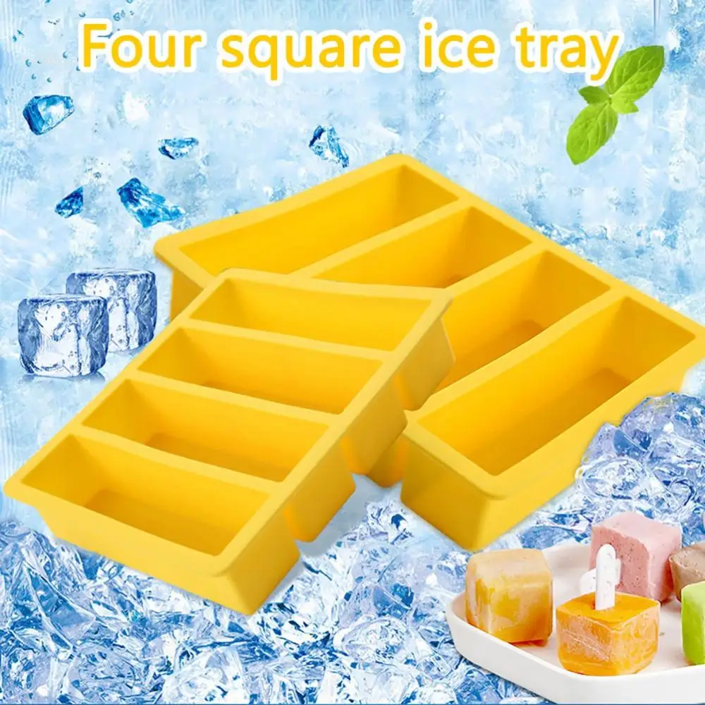 

4 Silicone Ice Mold Black Ice Ball Mold Round Square Ice Tray Mold Food Grade Reusable Ice Maker Ice Cream Tools Ice Cream Tool