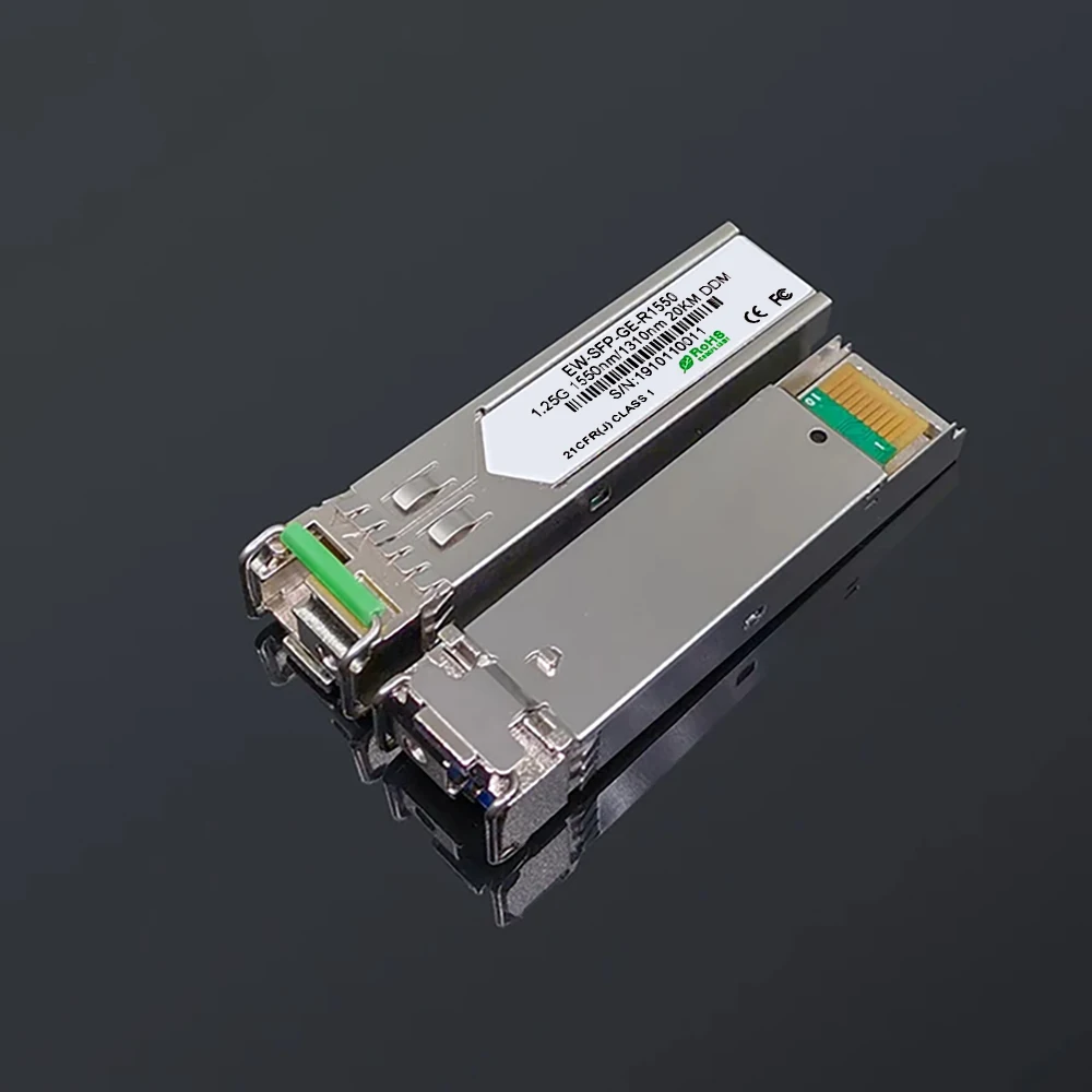 Gigabit LC SFP Module Single Fiber Optical Transceiver 1.25G Fiber SFP Switch Module 20km Compatible with CISCO/Mikrotik Switch