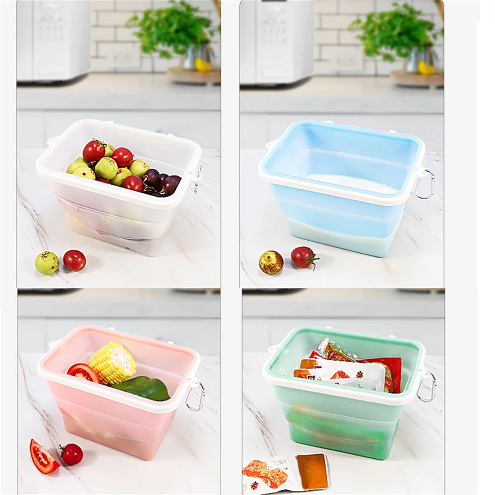 

Silicone Food Storage Bag Snack Container Leakproof Vegetable Sandwich Pouch Restaurant Organizer Household Pink