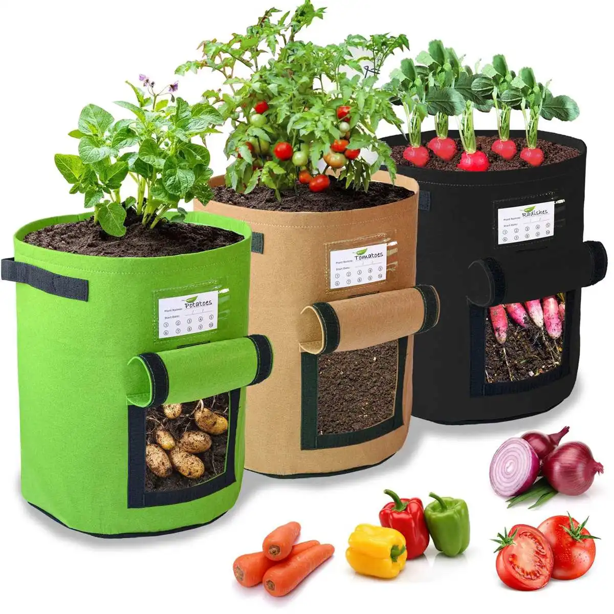 

3 шт., пакеты для растений, 8 галлонов