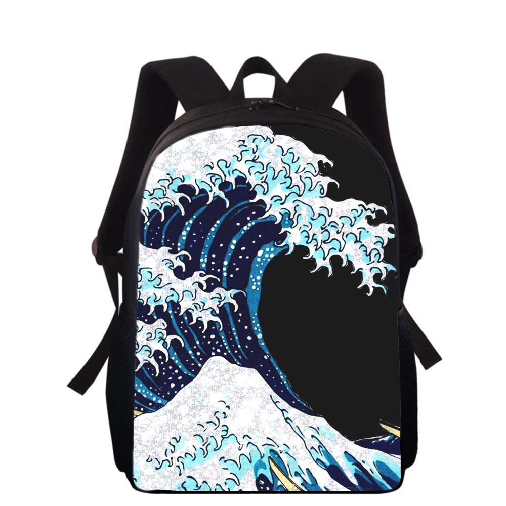 Japan Ukiyoe Art paintings 15” 3D Print Kids Backpack Primary School Bags for Boys Girls Back Pack Students School Book Bags
