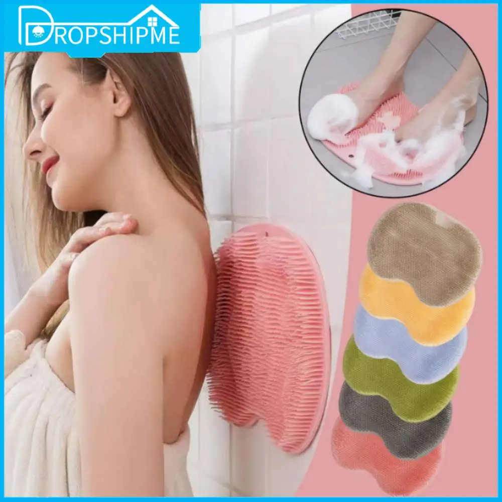 Shower Massage Scraper Bath Mat Back Massage Brush Exfoliating Bathroom Non-slip Silicone Foot Wash Body Cleaning Bathing Tool
