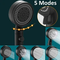 black booster shower head stainless steel drop resistant handheld wall mounted high pressure bathroom water saving rain shower
