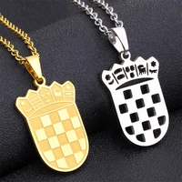 new arrivals europe map croatia flag charm pendant necklaces gold colorsilver color for women girls the croatian jewelry gift