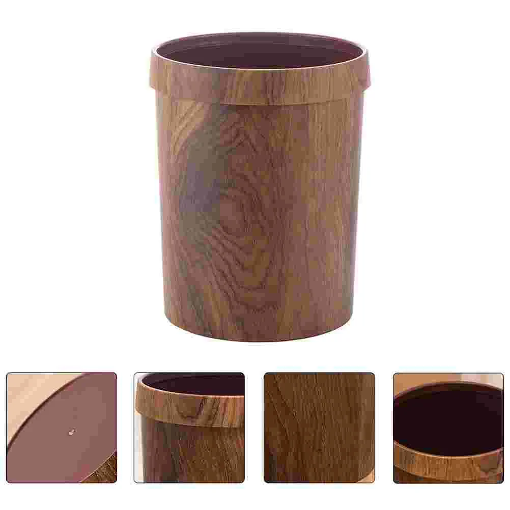 

Trash Can Retro Waste Container Round Storage Bucket Plastic Household Garbage Living Room Office Home Sundries Holder