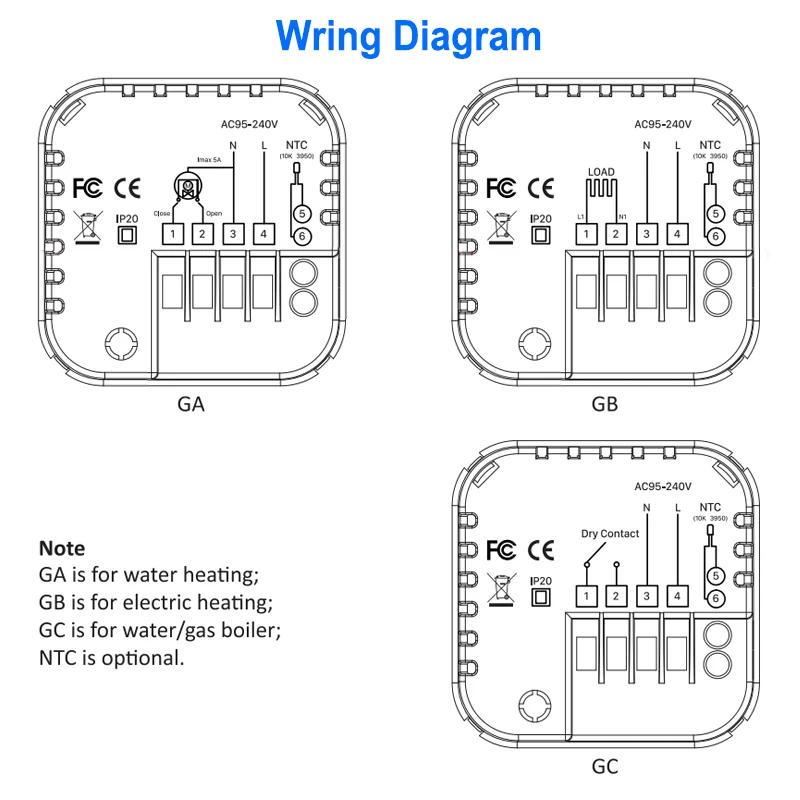 Умный термостат Tuya Zigbee для отопления воды и газа с дистанционным управлением